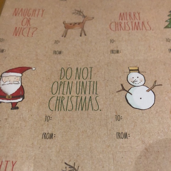 🍒3/30$.🎁🎄Rae Dunn 100 Gift Tag Stickers 🎁🎄 - Picture 2 of 7